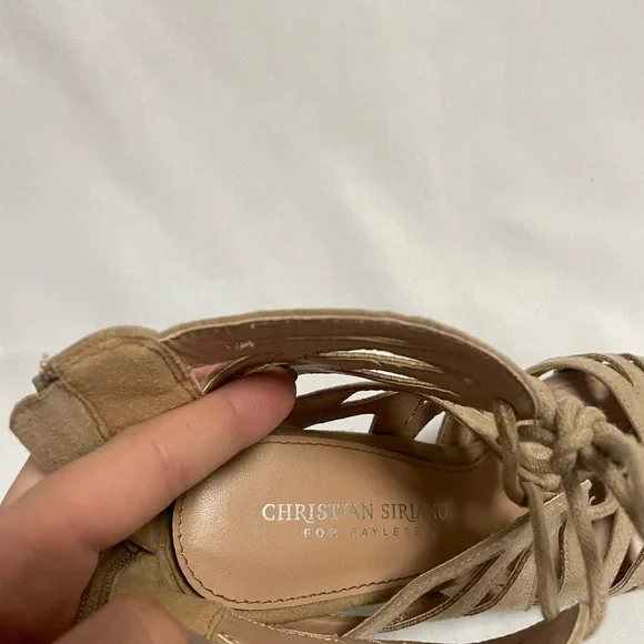 Tan Lace Up Heels - Picture 8 of 8